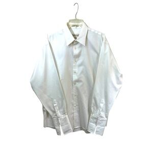 Pronto uomo mens dress shirt size 16 1/2 34/35 long 100% cotton 100% luxury.